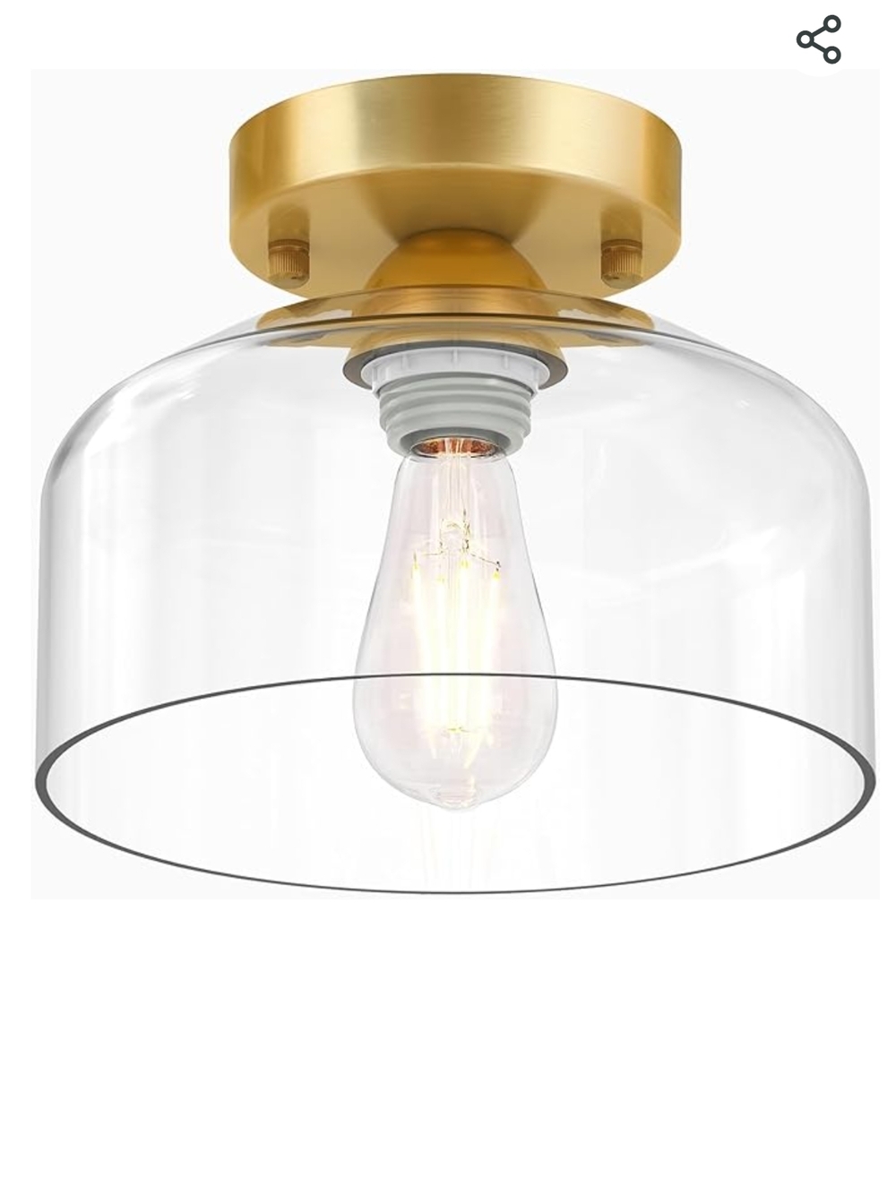 Semi Flish Mount Ceiling Light Brushed Gold (2)